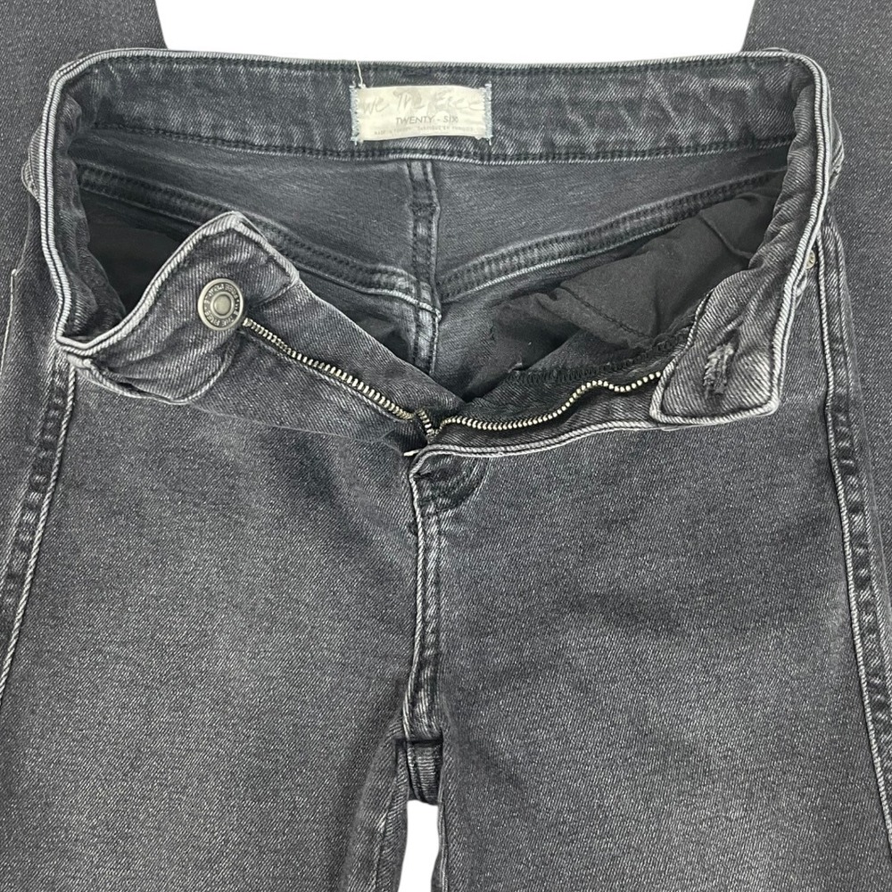 We The Free Skinny Jeans Women 26 Faded Black Excellent High Rise Raw Hem - Picture 9 of 13